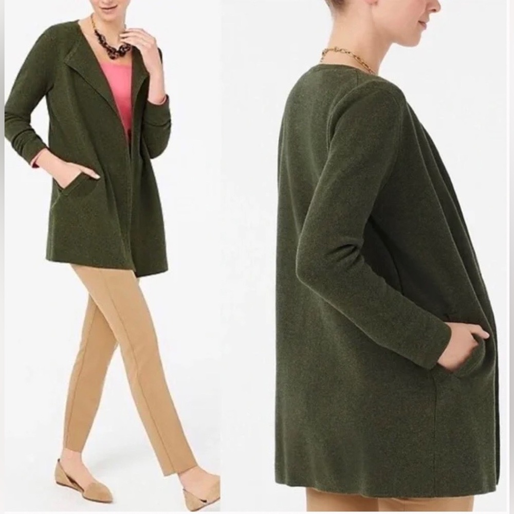 NWT J Crew Factory Vanessa sweater-jacket in Olive, Small